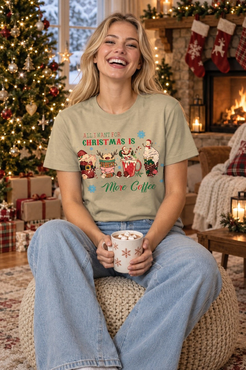 Kaffee-Weihnachtspullover „All I want for Christmas is more Coffee“