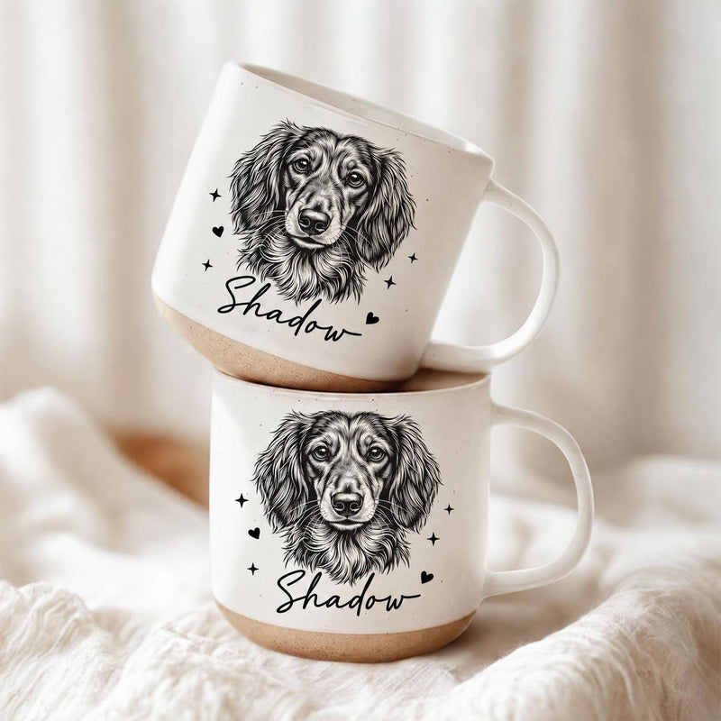 Personalisierte Hunde-Tasse mit Porträt nach Foto und Namen