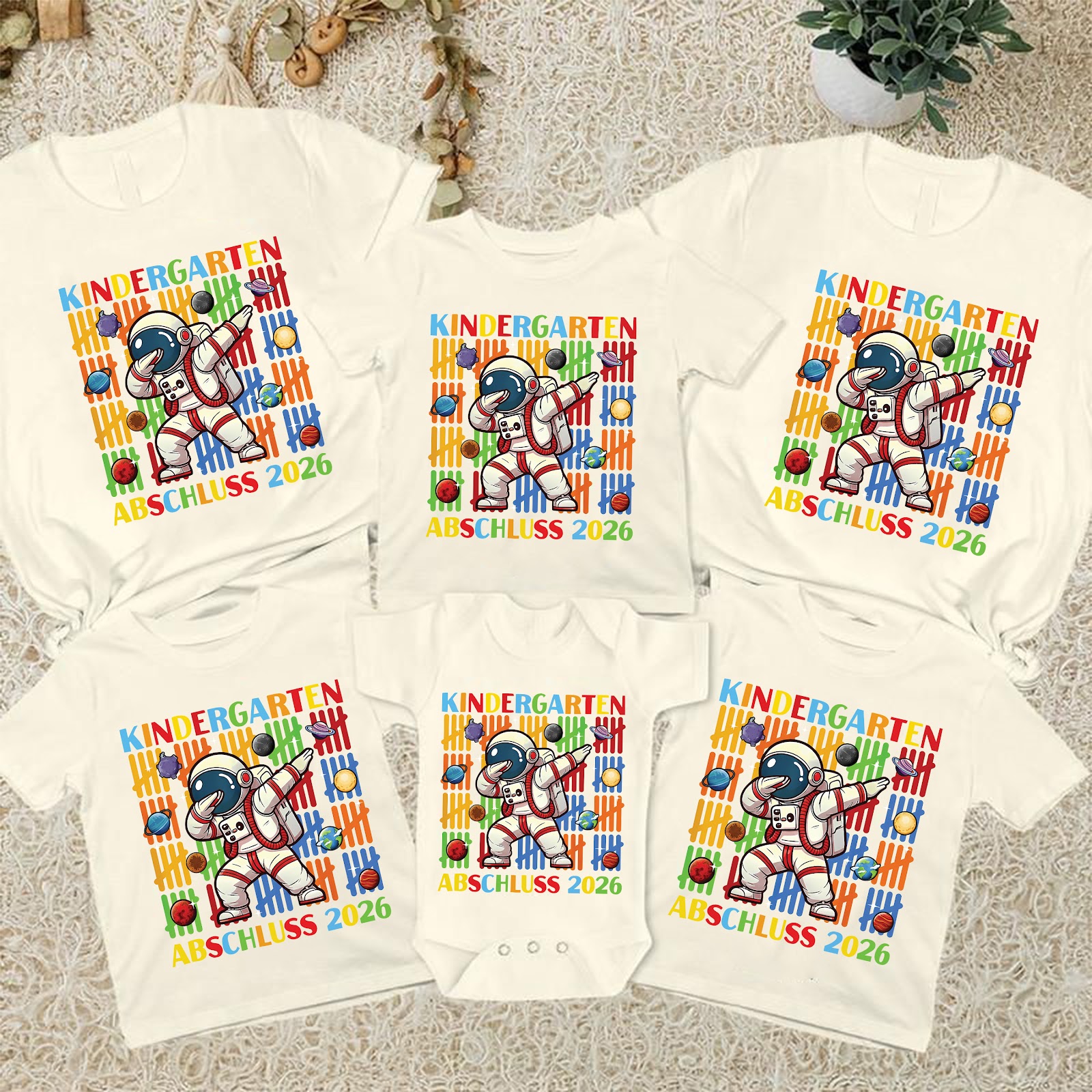 Einschulung T-Shirt „Kindergarten Abschluss 2026“ (Astronaut)