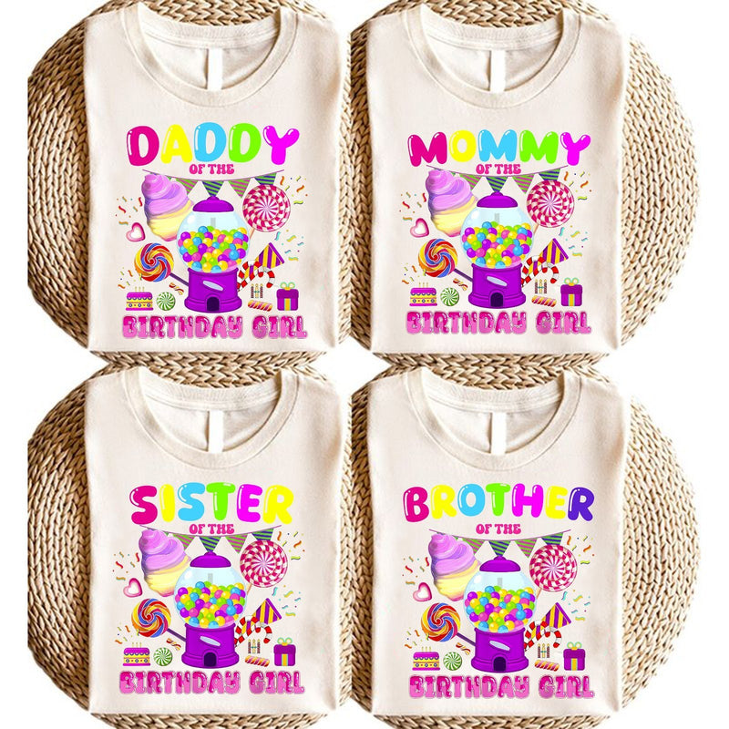 Familien Geburtstagsshirt „Birthday Girl“ Süßigkeiten