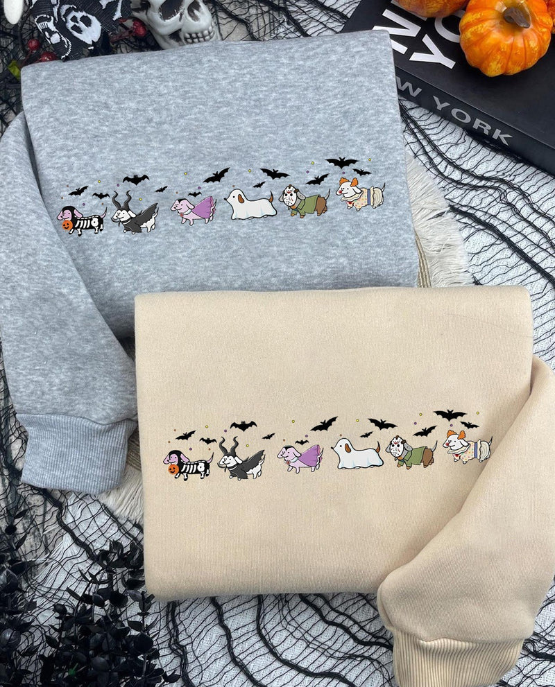 Halloween Pullover Hunde im Kostüm