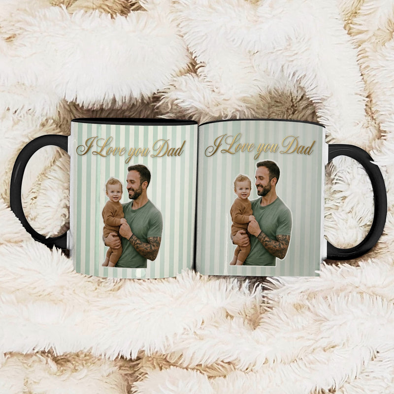 Papa Tasse mit Foto „I Love you Dad“