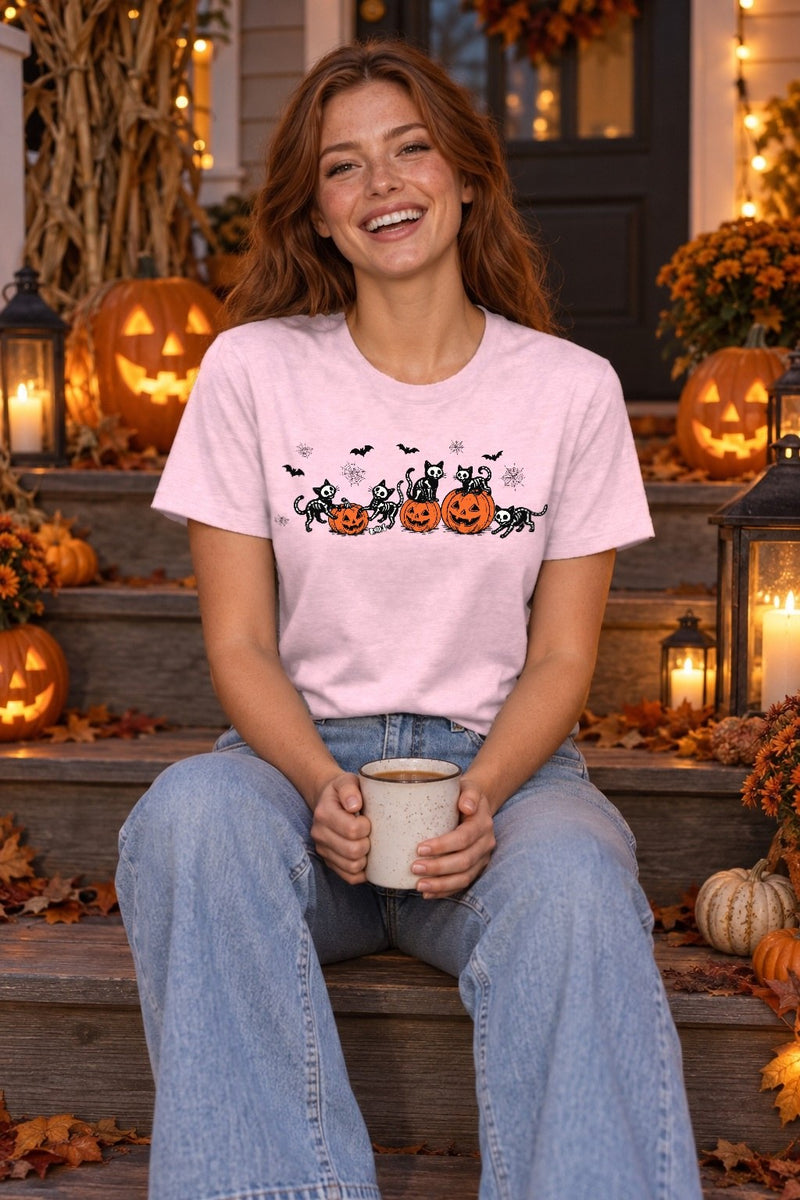 Halloween Pullover Katze – schwarze Skelett-Katzen mit …