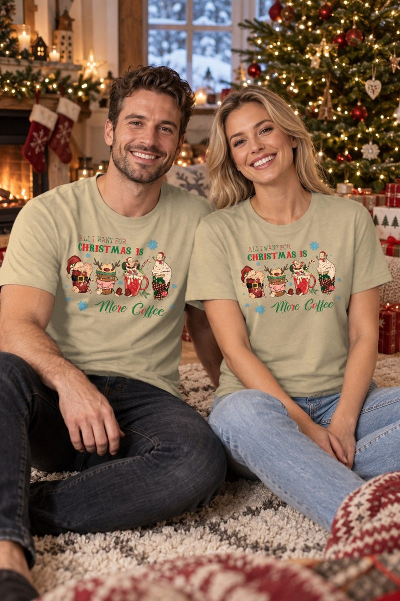 Kaffee-Weihnachtspullover „All I want for Christmas is more Coffee“