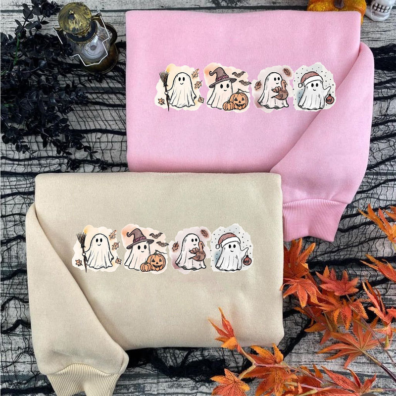 Herbst und Weihnachten Pullover Geister