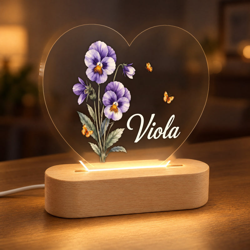 Geburtsblumen Nachtlicht mit Namen