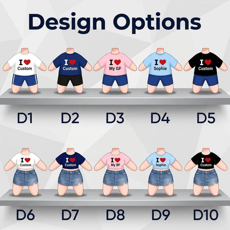 Schlüsselanhänger „I ♥ …“ personalisiert als Mini-Shirt