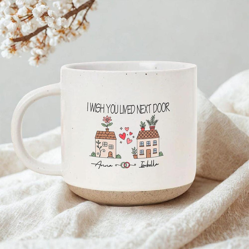 Freundschaftstasse „I Wish You Lived Next Door“ mit zwei Häuschen