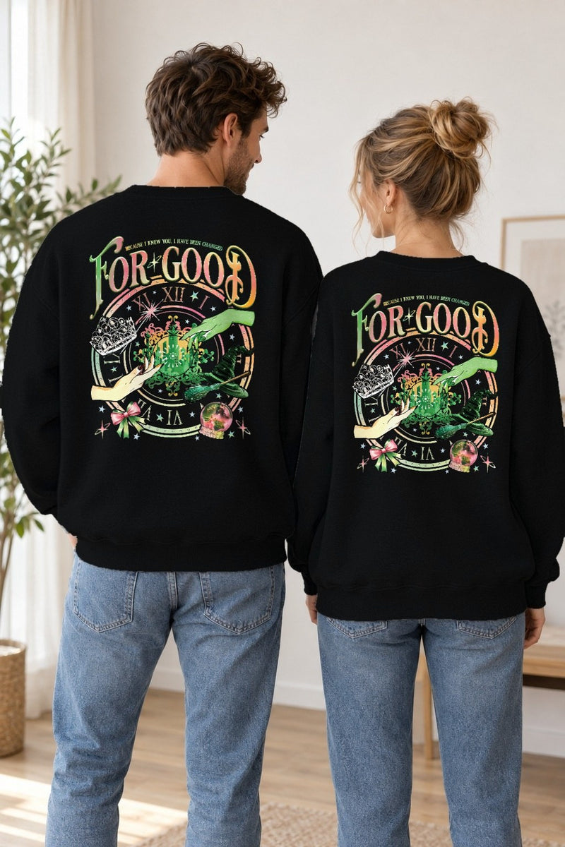 Musical Shirt „Wicked – Changed for Good“ mit Rückendruck – grüne und blonde …
