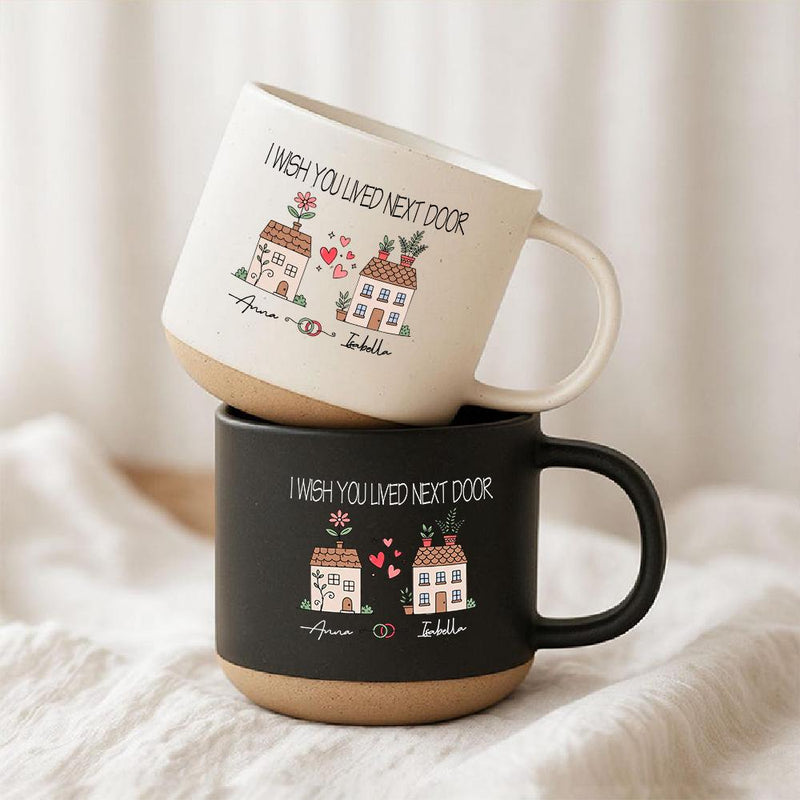 Freundschaftstasse „I Wish You Lived Next Door“ mit zwei Häuschen
