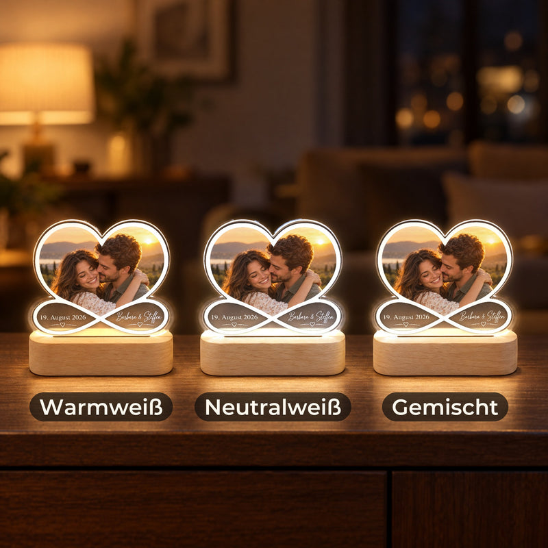 Fotolampe Paar personalisiert mit Namen und Datum