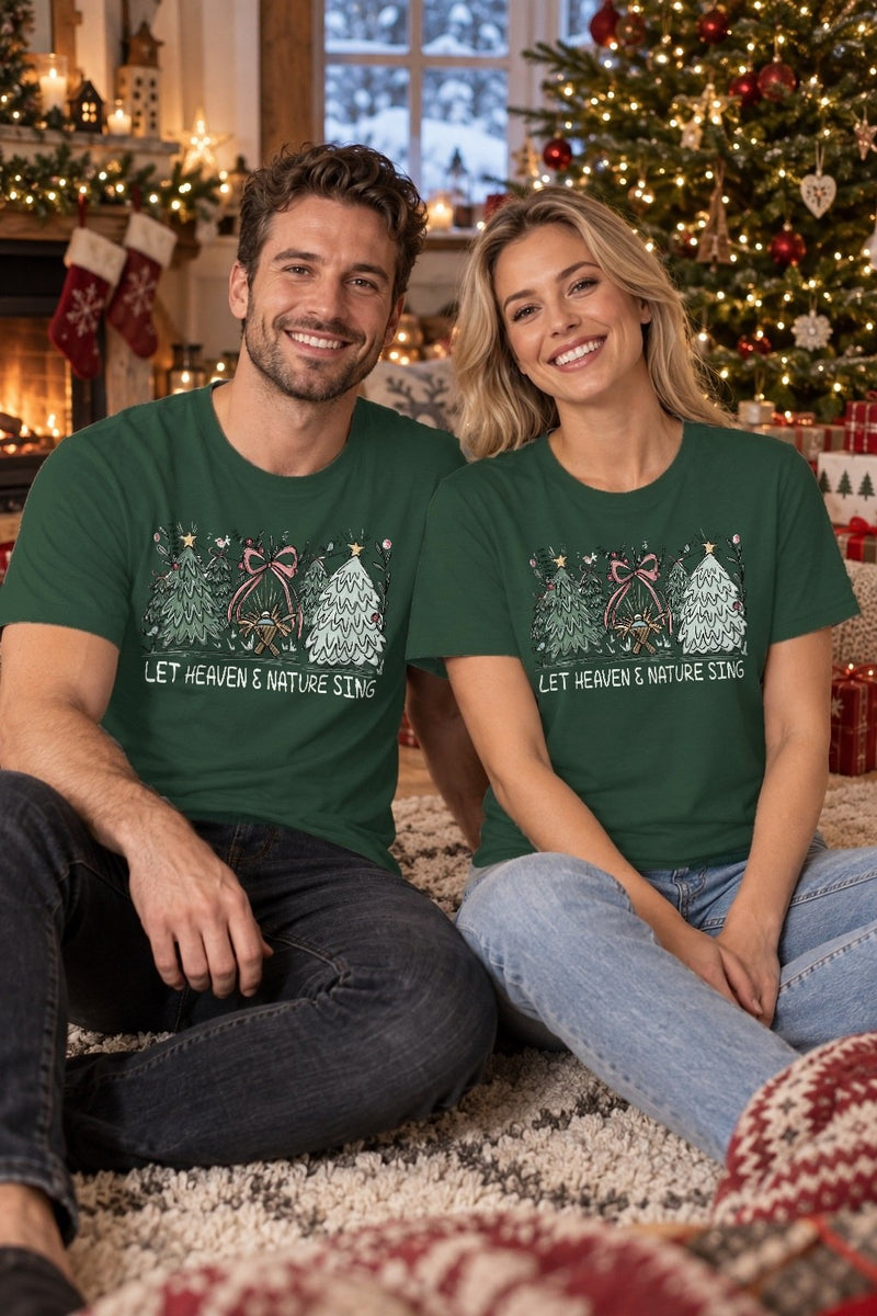 Christlicher Weihnachtspullover „Let Heaven & Nature Sing“