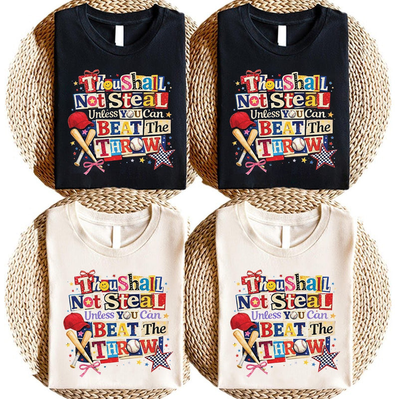 Baseball Shirt „Thou shall not steal unless you can beat the throw“