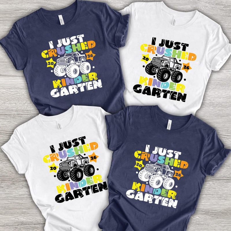 Einschulung Shirt Monster Truck „I Just Crushed Kindergarten 2026“