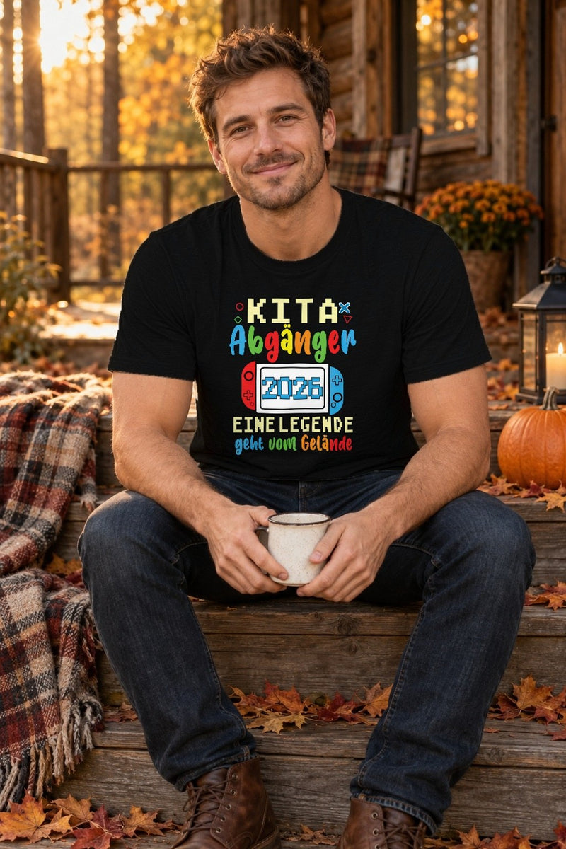 Kita-Abgänger-Shirt 2026 im Gaming-Look mit Spielkonsole