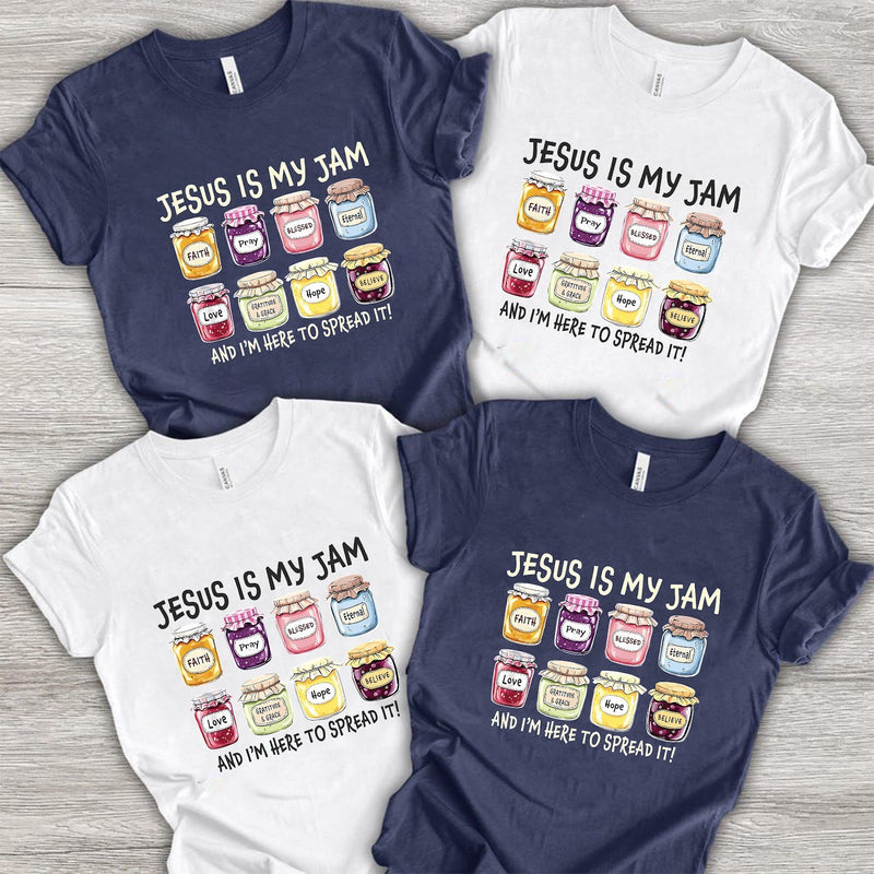 Christliches T-Shirt „Jesus is my Jam – and I'm here to spread it!“