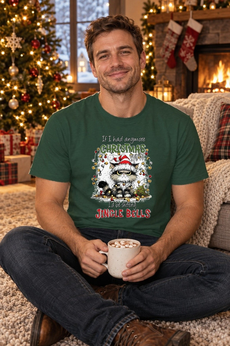 Lustiger Weihnachtspullover mit grimmiger Katze „If I had anymore Christmas …“