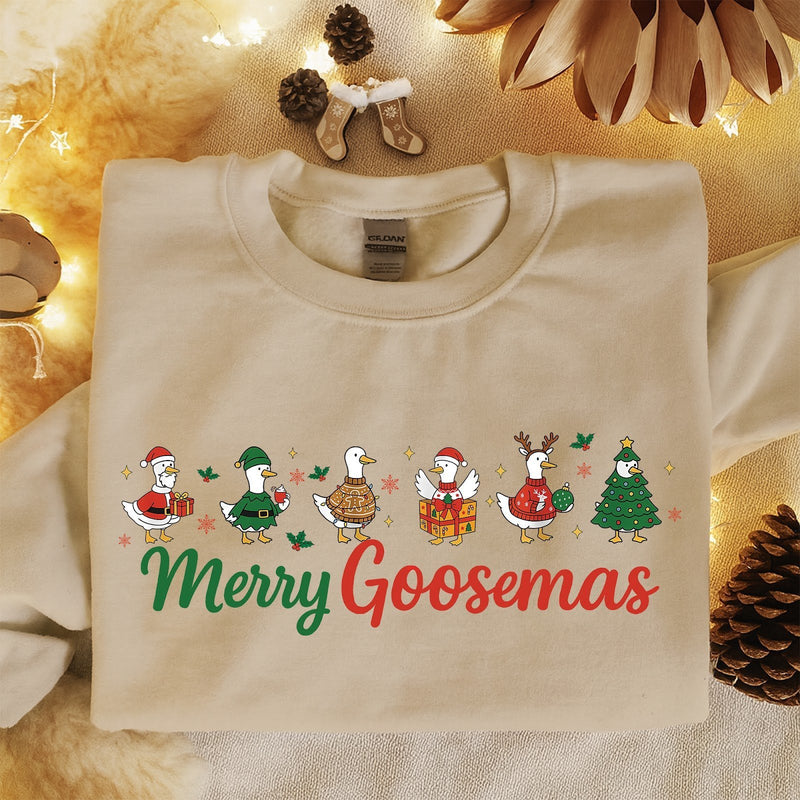 Gänse Weihnachtspullover „Merry Goosemas“