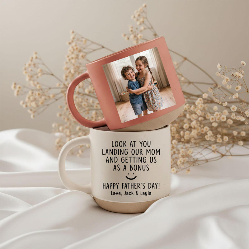 Personalisierte Bonus-Papa-Tasse mit Foto und Namen