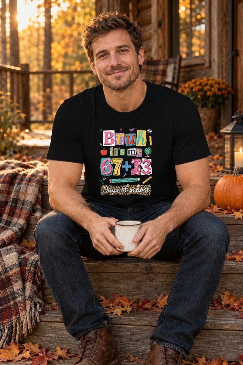 Lustiges Schulshirt „Bruh it's my 67+33 Days of school“
