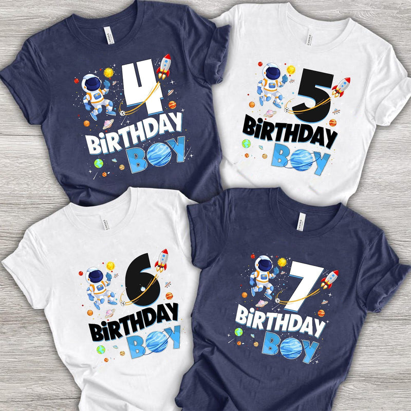 Geburtstagsshirt Weltraum „Birthday Boy“ mit Wunschzahl