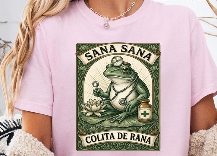 Frosch-Shirt „Sana Sana Colita de Rana“