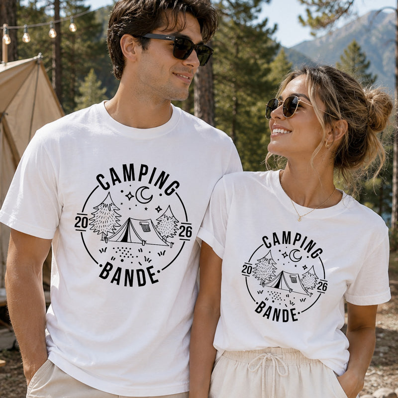 Camping T-Shirt „Camping Bande“ mit Jahr personalisiert
