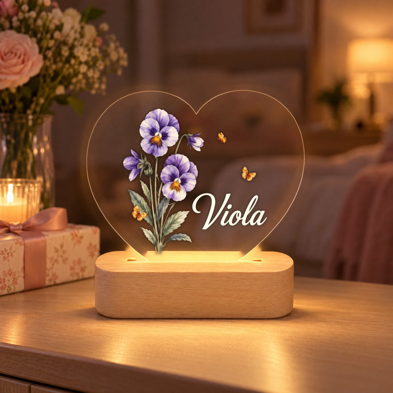 Geburtsblumen Nachtlicht mit Namen