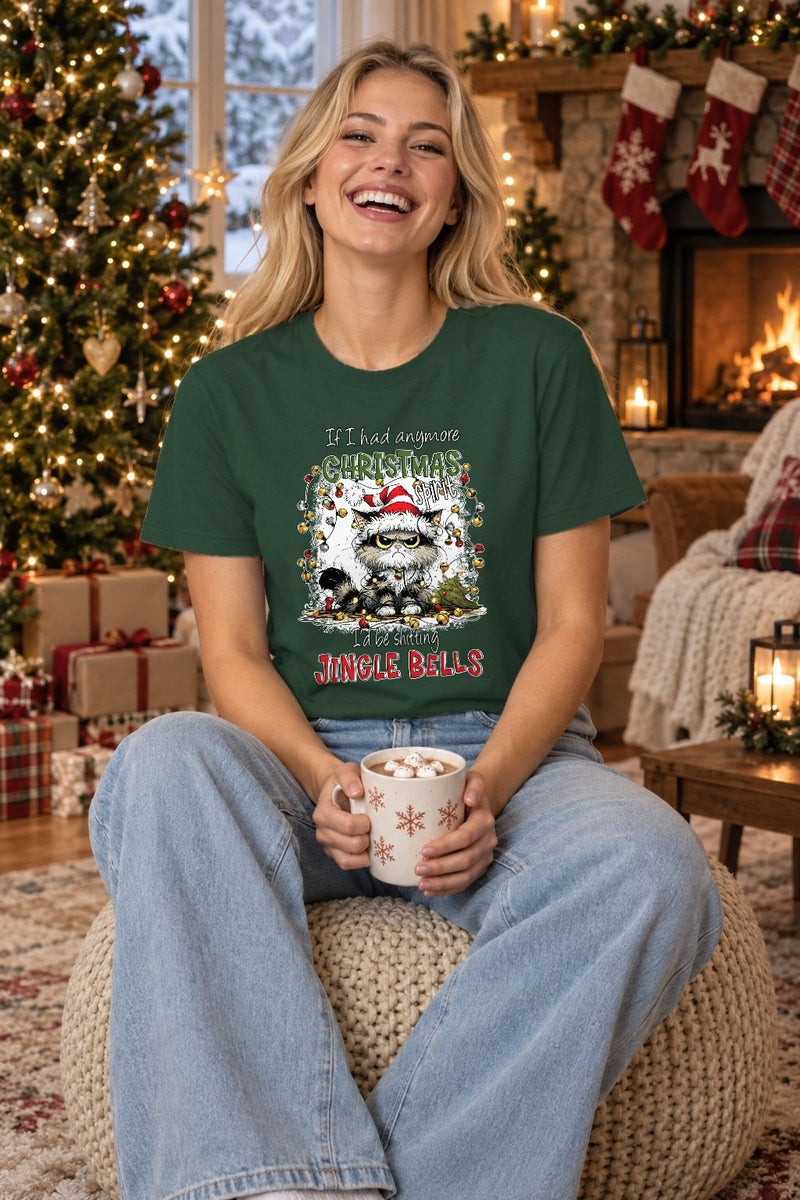 Lustiger Weihnachtspullover mit grimmiger Katze „If I had anymore Christmas …“