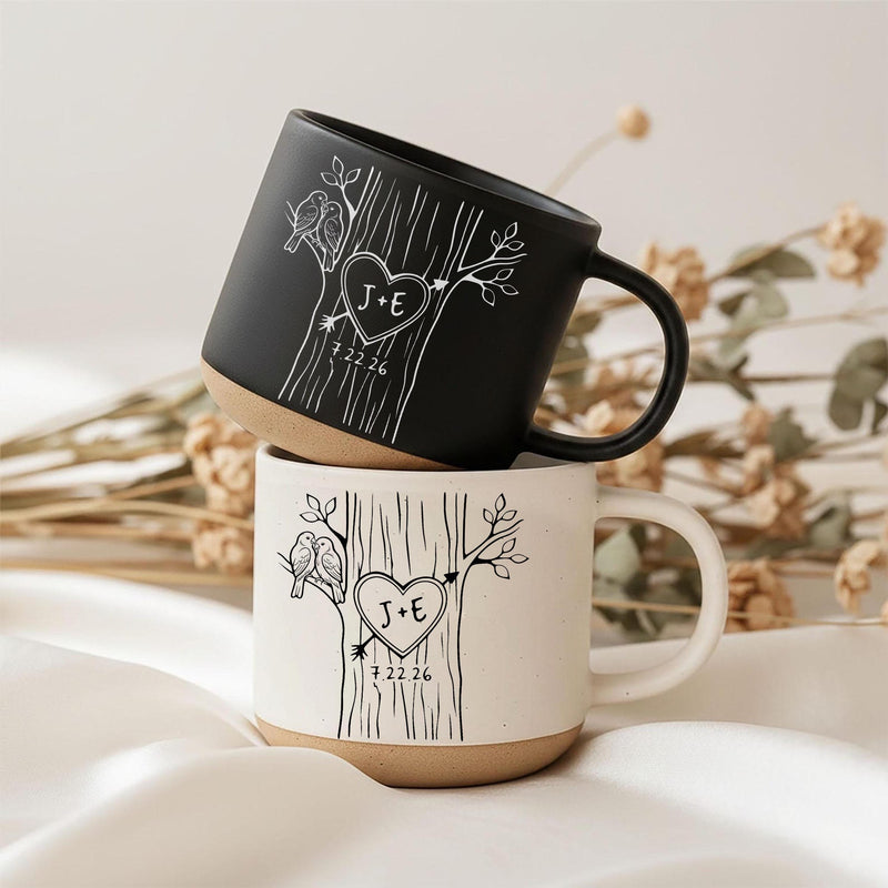 Personalisierte Pärchen-Tasse mit Initialen im Herz