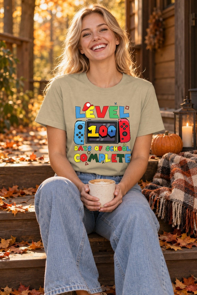 Gamer-Schulshirt „Level 100 Days of School Complete“