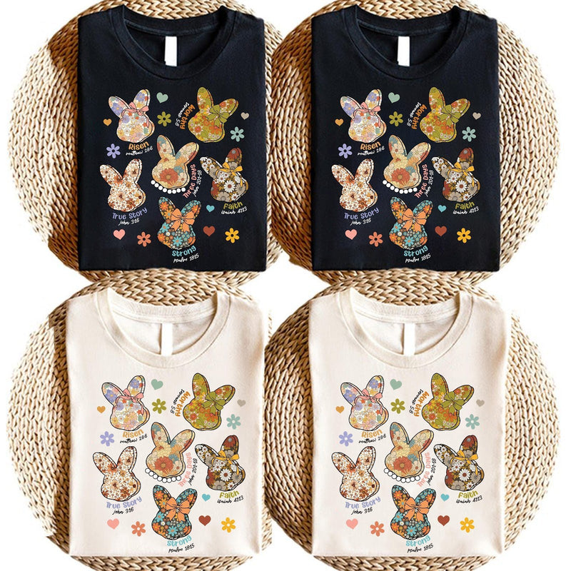 Christliches Oster Shirt Blumen-Hasen