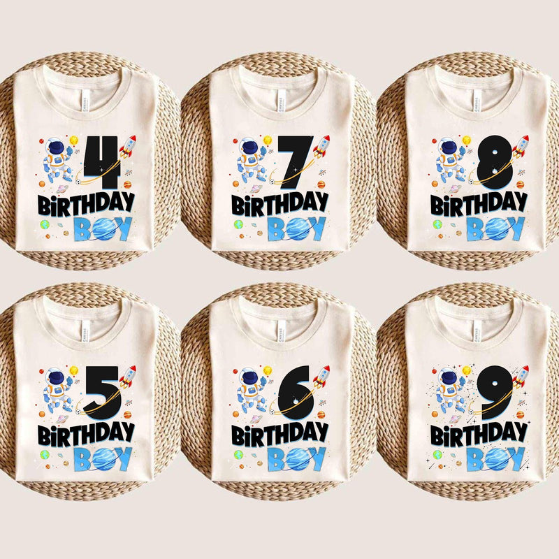 Geburtstagsshirt Weltraum „Birthday Boy“ mit Wunschzahl