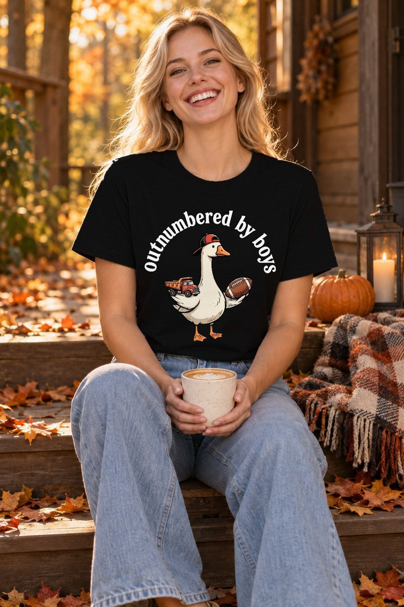 Mama Shirt „Outnumbered by boys“