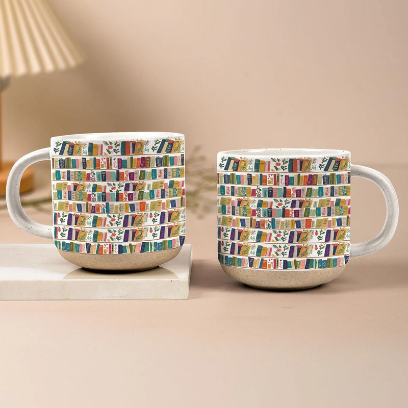 Bücherregal-Tasse im Vintage-Stil