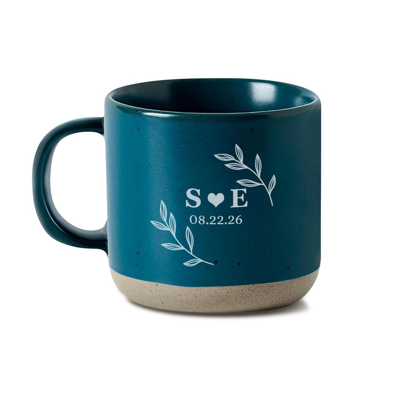 Personalisierte Paar-Tasse mit Initialen und Datum