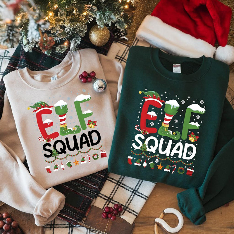 Weihnachtspullover Familie „Elf Squad“