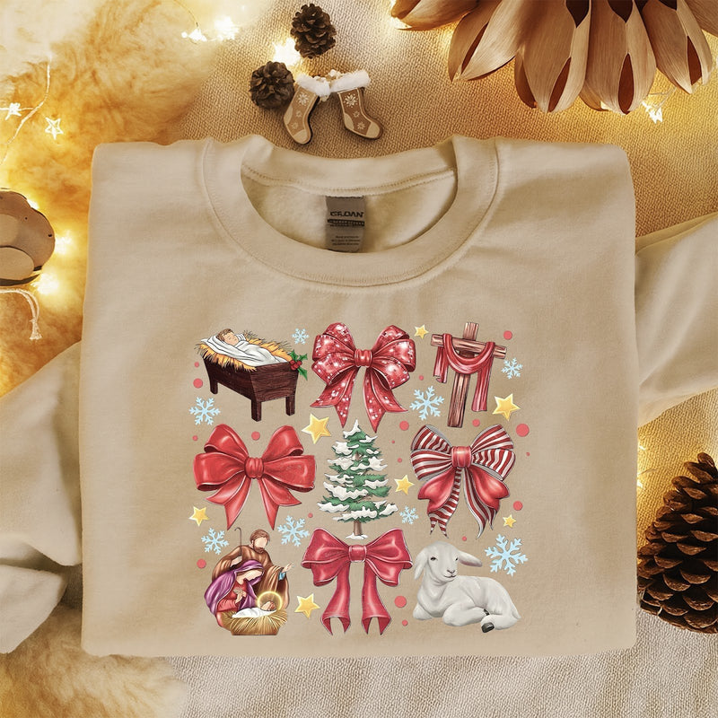 Christlicher Weihnachtspullover im Coquette-Stil