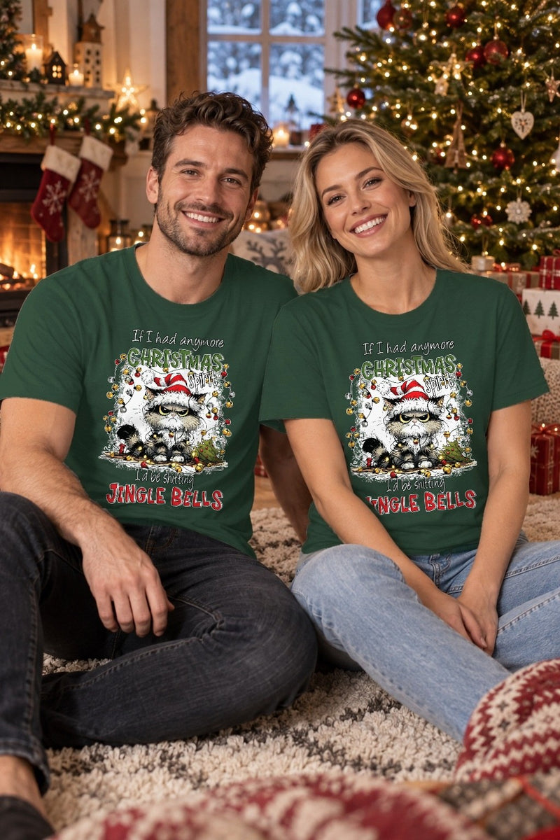 Lustiger Weihnachtspullover mit grimmiger Katze „If I had anymore Christmas …“