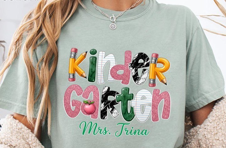 Erzieherin-Shirt „Kindergarten“ personalisiert mit Namen