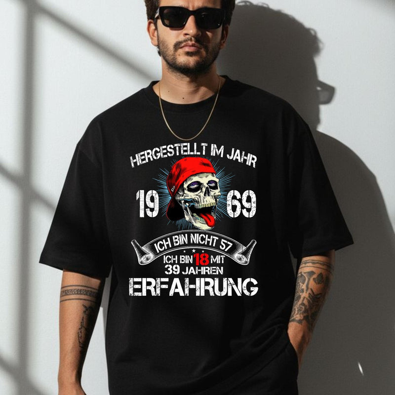 Geburtstag T-Shirt mit Jahreszahl „Hergestellt im Jahr 1969 – ich bin nicht 57 …“