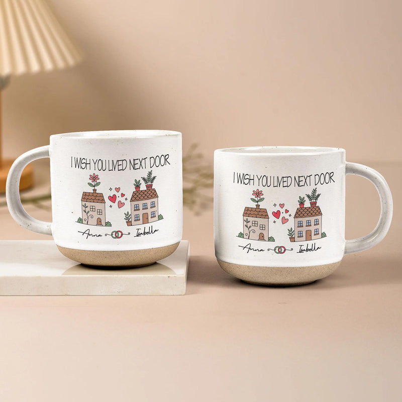 Freundschaftstasse „I Wish You Lived Next Door“ mit zwei Häuschen