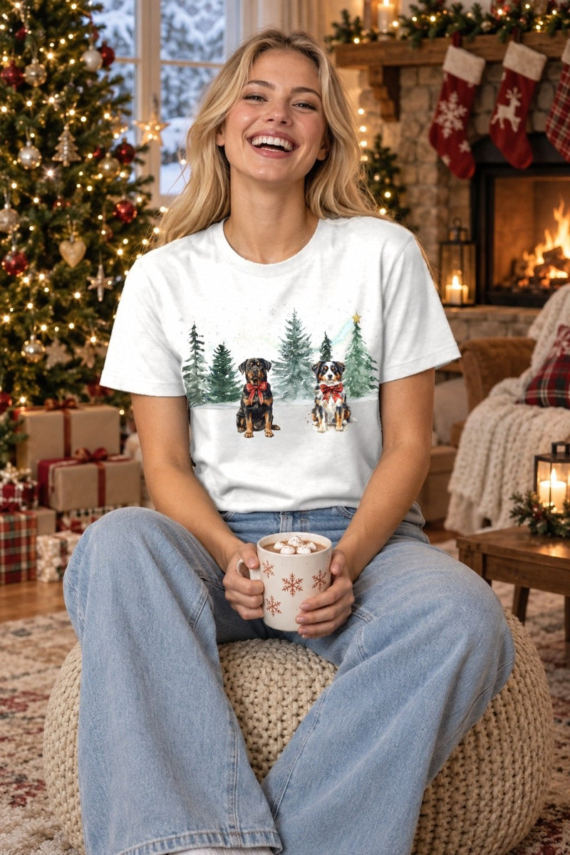 Hunde Weihnachtspullover mit Rottweiler und Berner Sennenhund