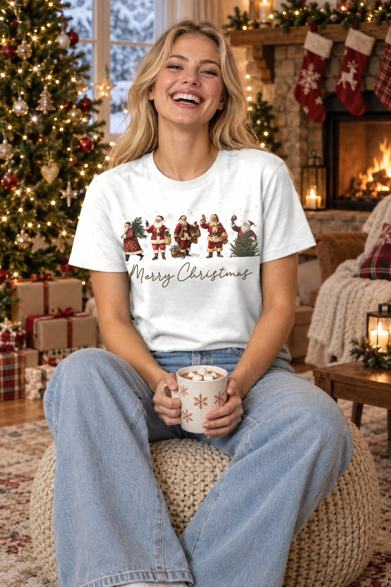 Vintage Weihnachtsmann Shirt „Merry Christmas“