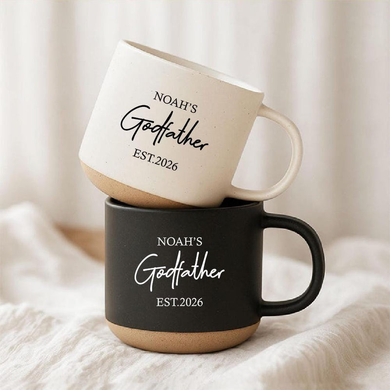 Personalisierte Paten-Tasse mit Namen und Jahr