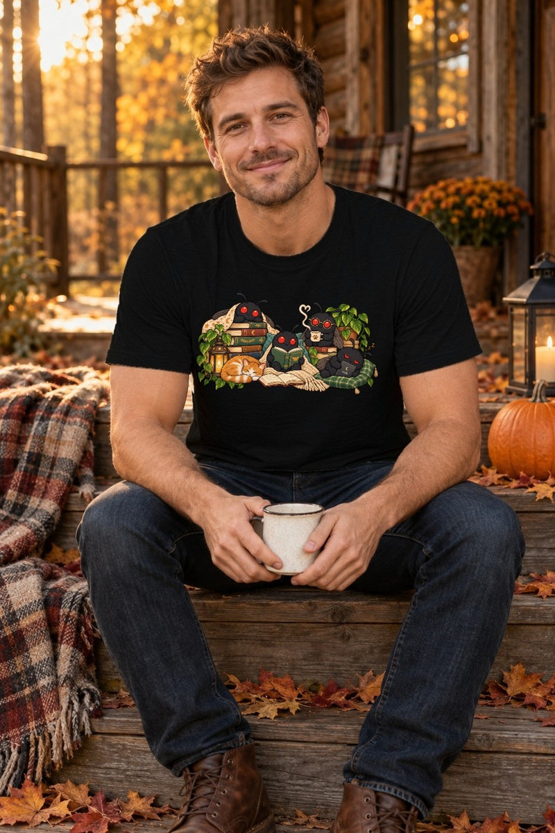 Gemütliches Lese-Shirt mit Mothman