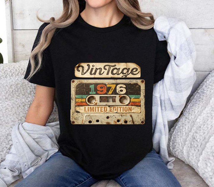 Geburtstags T-Shirt „Vintage 1976 – Limited Edition“ mit Wunschjahr