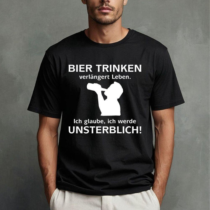 Lustiges Bier T-Shirt „Bier trinken verlängert Leben – Ich glaube, ich werde …“