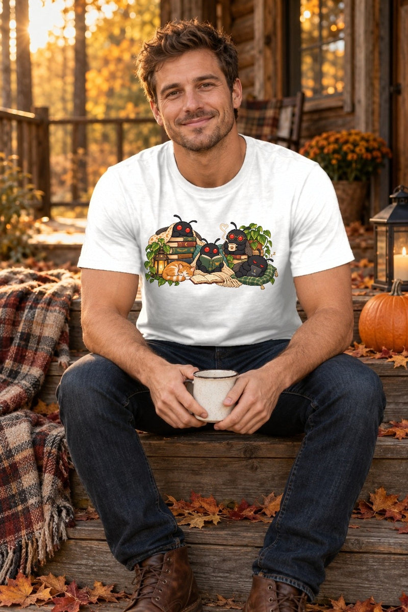 Gemütliches Lese-Shirt mit Mothman