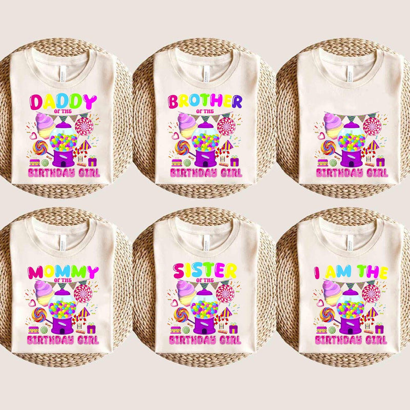 Familien Geburtstagsshirt „Birthday Girl“ Süßigkeiten